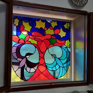 Roble y Arrendajos - Encargo vidriera emplomada - Imagen 1